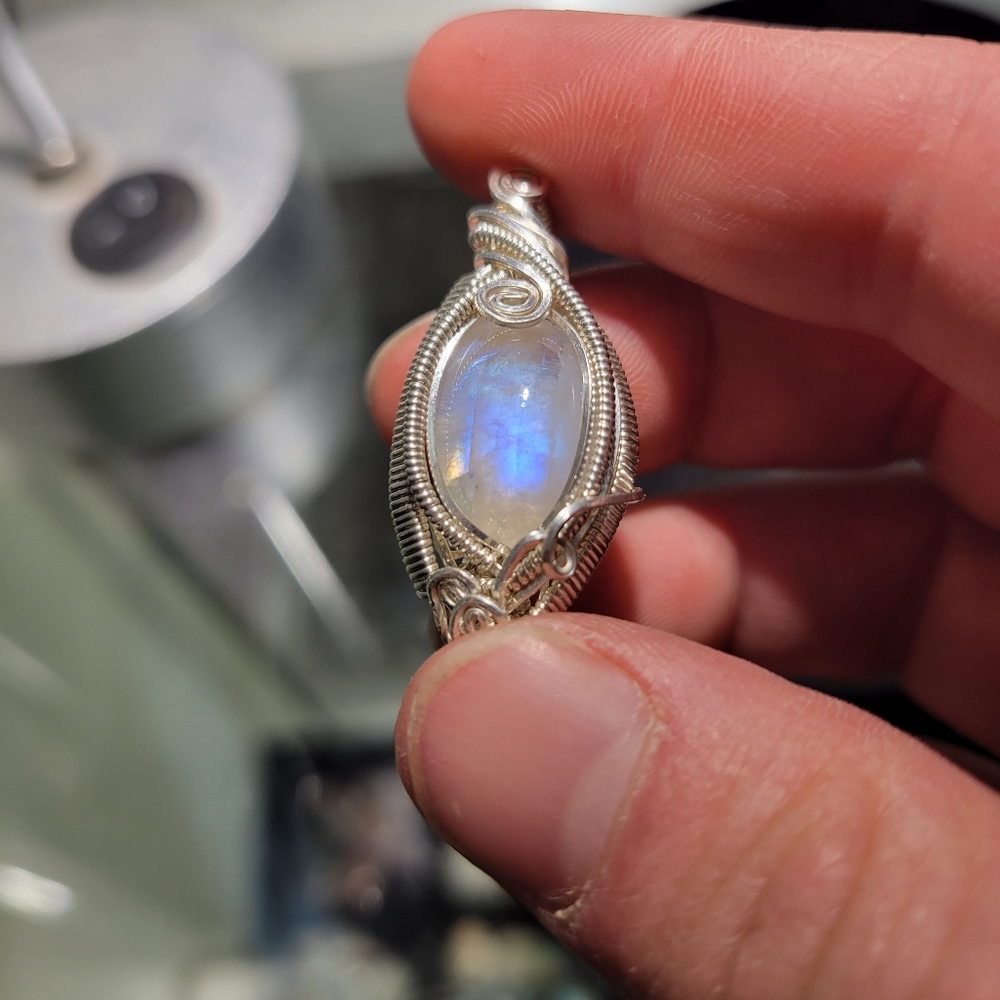 Rainbow moonstone pendant